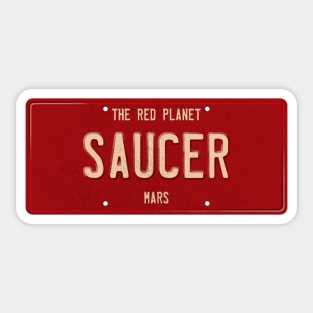 Mars License Plate Sticker